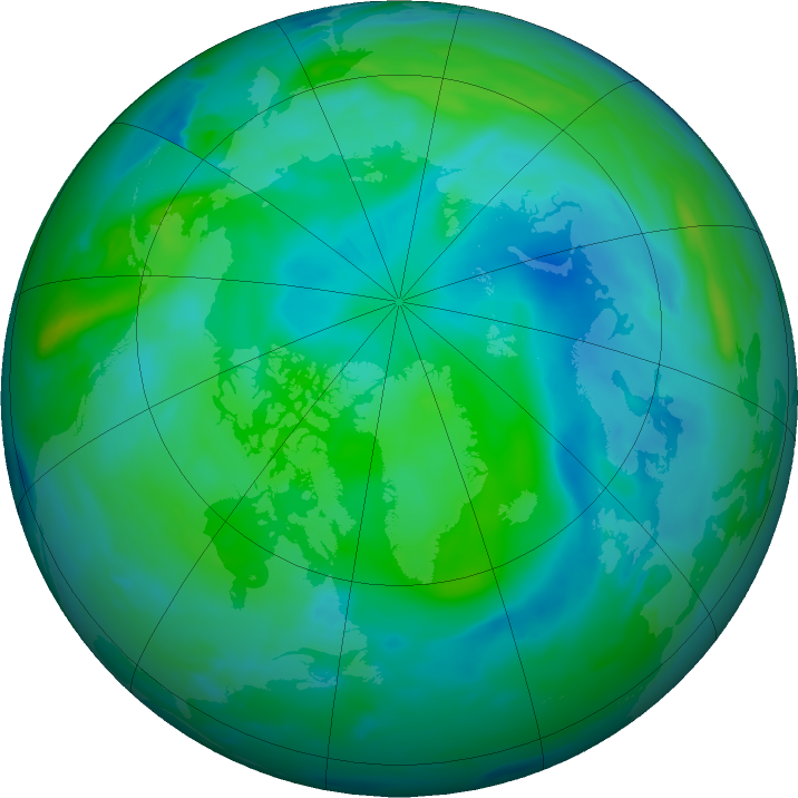 Arctic ozone map for 09 September 2023